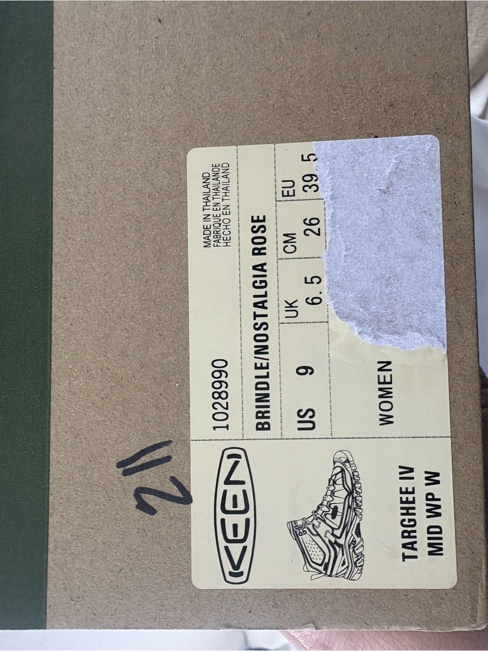 Keen Targee Taupe Hiking Boot with Pink Collar size 9 New in Box - Picture 10 of 10